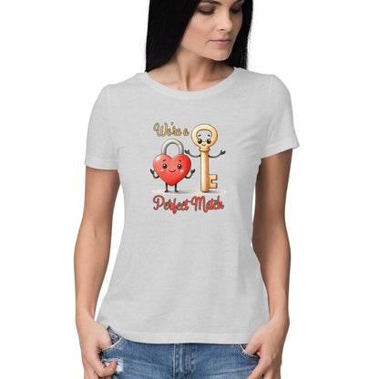 We're A Perfect Match | Lock& Key |  Women's T-Shirt - FairyBellsKart