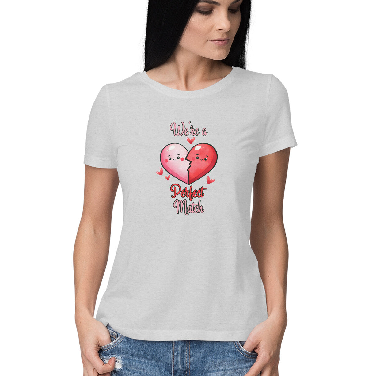 We're A Perfect Match | Heart | Women's T-Shirt