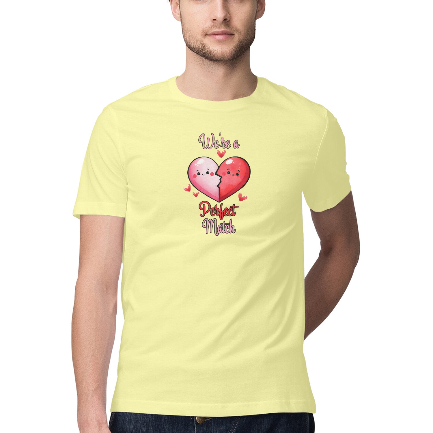 We're A Perfect Match | Heart | Men's T-Shirt - FairyBellsKart