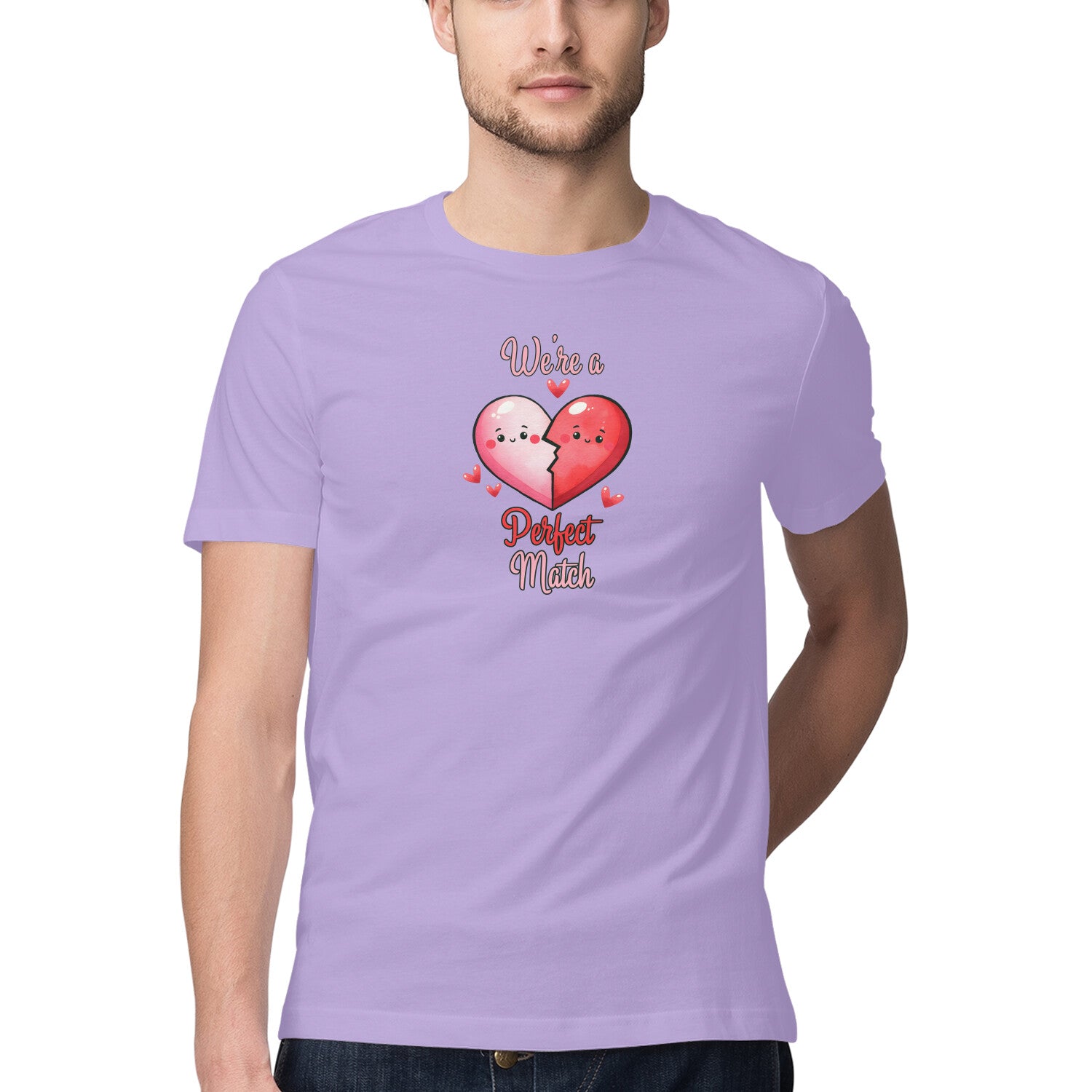 We're A Perfect Match | Heart | Men's T-Shirt - FairyBellsKart