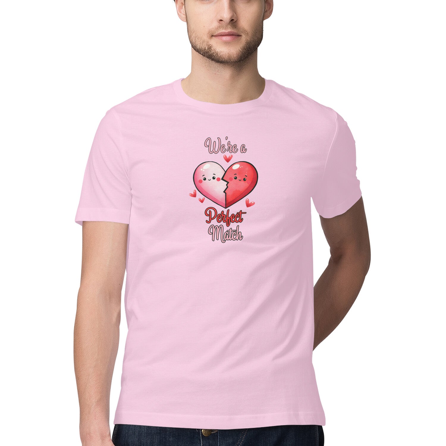 We're A Perfect Match | Heart | Men's T-Shirt - FairyBellsKart