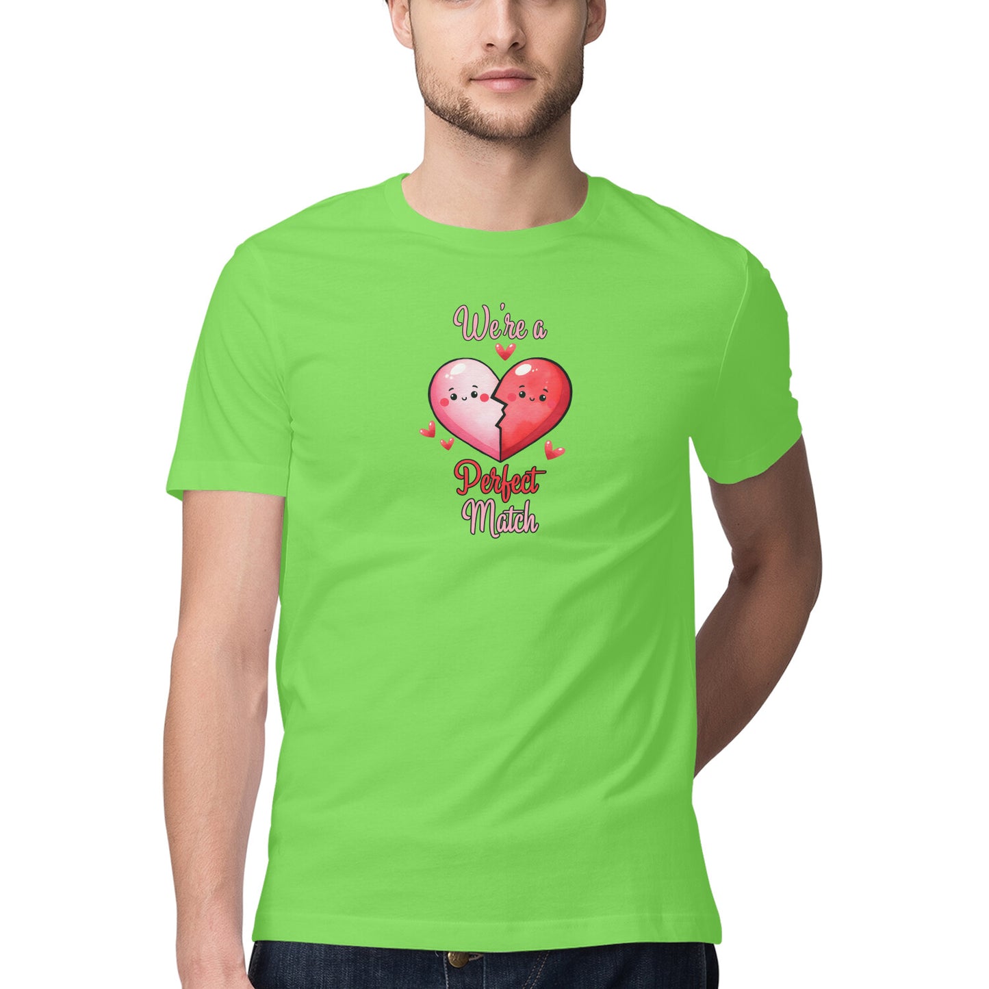 We're A Perfect Match | Heart | Men's T-Shirt