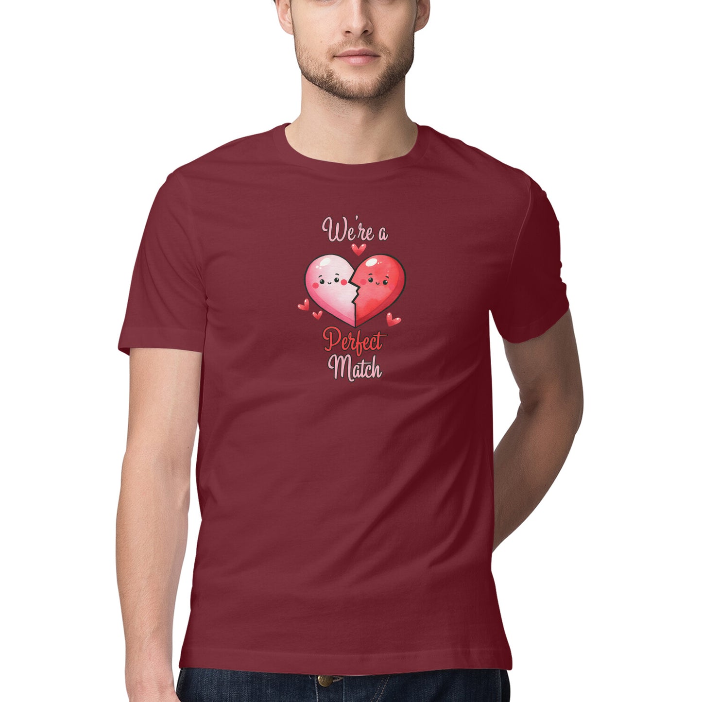 We're A Perfect Match | Heart | Men's T-Shirt