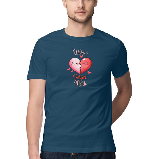 We're A Perfect Match | Heart | Men's T-Shirt - FairyBellsKart