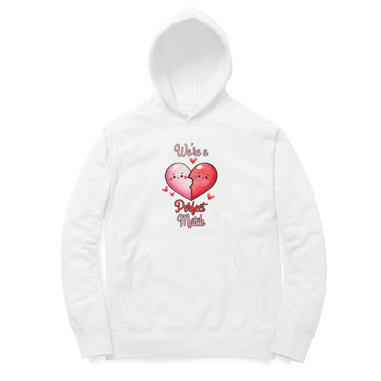 We're A Perfect Match | Heart | Hoodie - FairyBellsKart