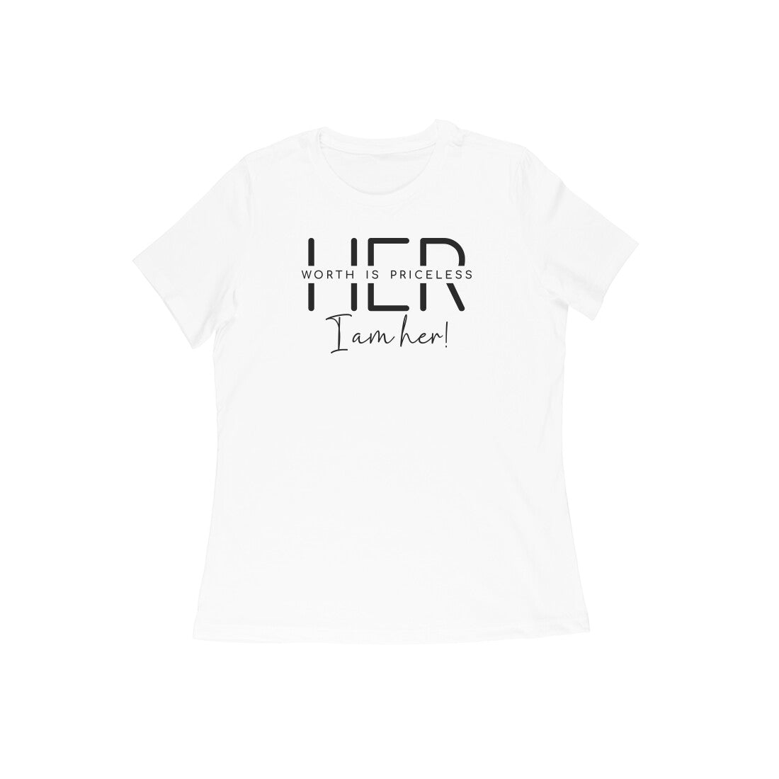 Her Worth Is Priceless | Black | Women's T-Shirt - FairyBellsKart