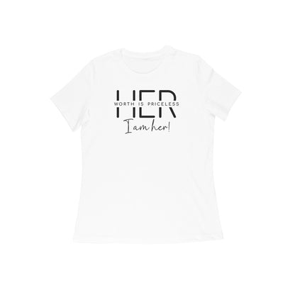 Her Worth Is Priceless | Black | Women's T-Shirt - FairyBellsKart