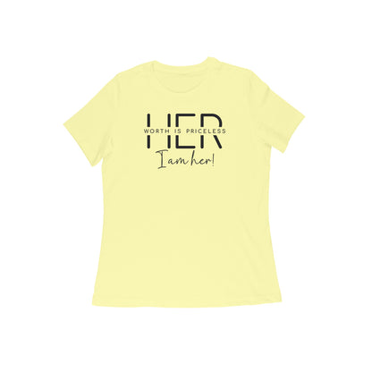 Her Worth Is Priceless | Black | Women's T-Shirt - FairyBellsKart