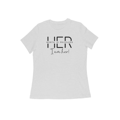 Her Worth Is Priceless | Black | Women's T-Shirt - FairyBellsKart