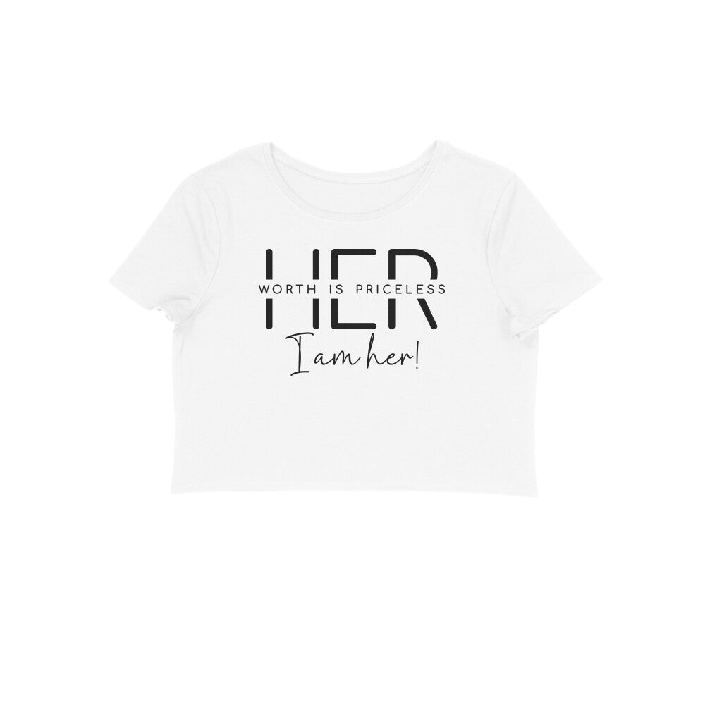 Her Worth Is Priceless | Black | Crop Tops - FairyBellsKart