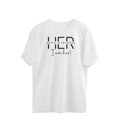 Her Worth Is Priceless | Black | Oversized T-Shirt - FairyBellsKart