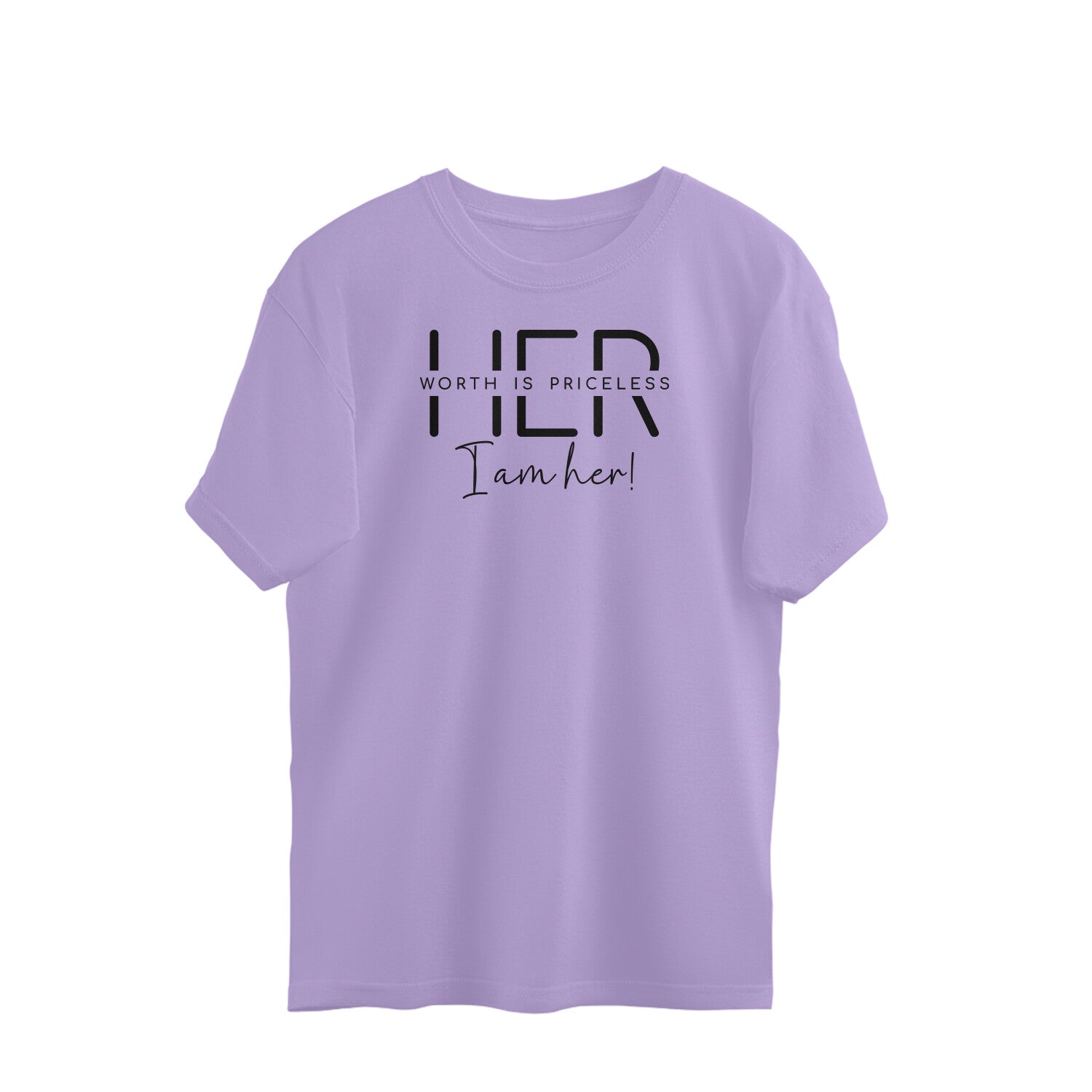 Her Worth Is Priceless | Black | Oversized T-Shirt - FairyBellsKart