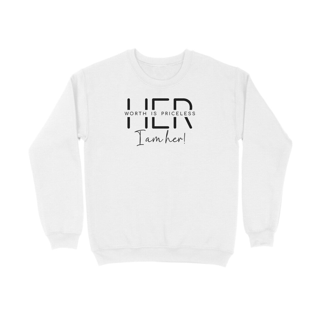 Her Worth Is Priceless | Black | Sweatshirt - FairyBellsKart