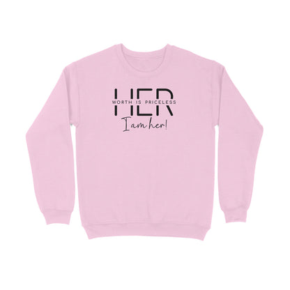 Her Worth Is Priceless | Black | Sweatshirt - FairyBellsKart