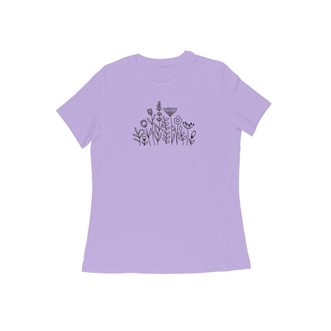 Wild Flower line Art 01 | Women's T-Shirt - FairyBellsKart