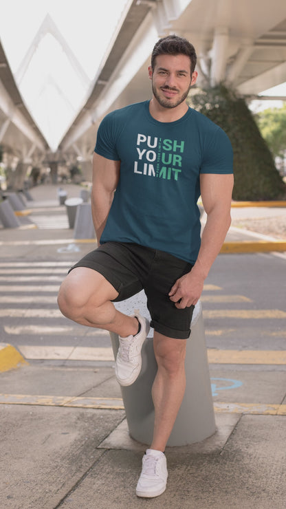 Push Your Limit | White & Green | Men's T-Shirt