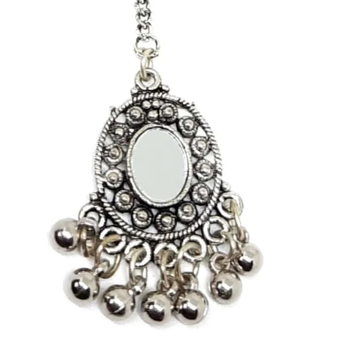 Oxidised Studded  Mirror Maang Tikka Jewellery | FBK9111T - FairyBellsKart