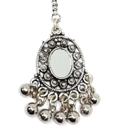 Oxidised Studded  Mirror Maang Tikka Jewellery | FBK9111T - FairyBellsKart