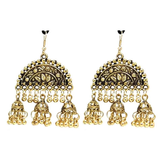 Gold Plated Oxidised Earrings Jewellery | FBK91140E - FairyBellsKart