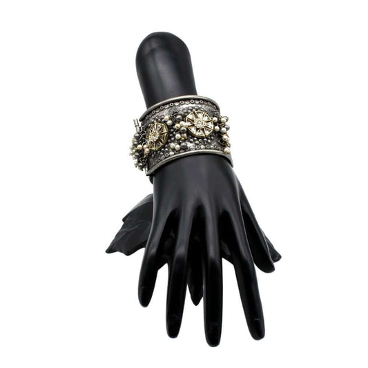 Dual Tone Oxidised Bracelet Jewellery | Kundan | FBK911B02 - FairyBellsKart