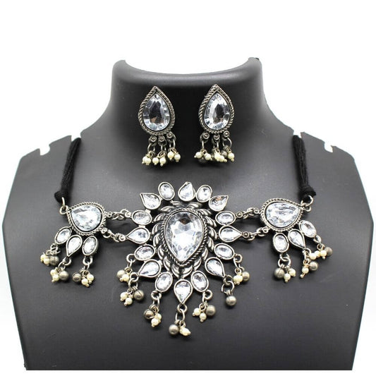 Choker Necklace Jewellery Set | Kundan Studded | FBK911N010 - FairyBellsKart