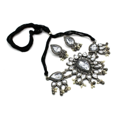 Choker Necklace Jewellery Set | Kundan Studded | FBK911N010 - FairyBellsKart