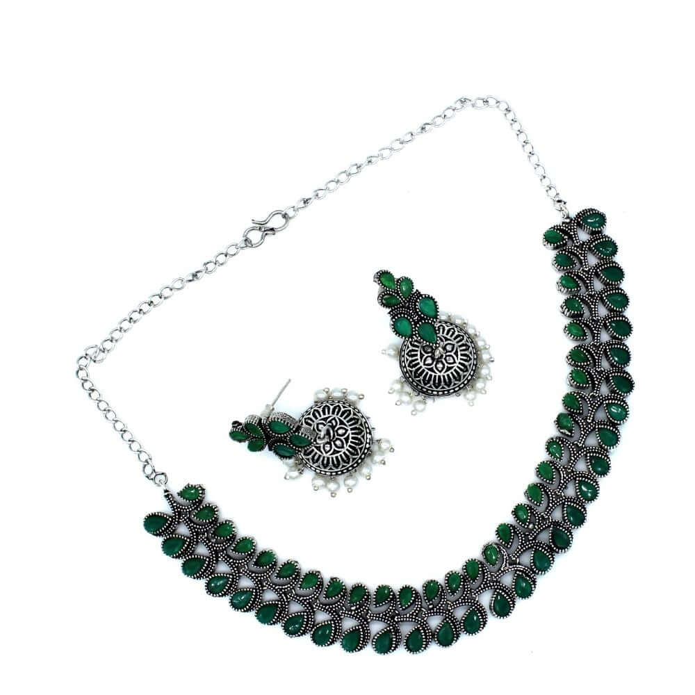 Choker Necklace Jewellery Set | Green | FBK911N020 - FairyBellsKart