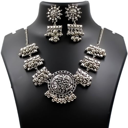 Oxidised Necklace Jewellery | FBK911A23N - FairyBellsKart
