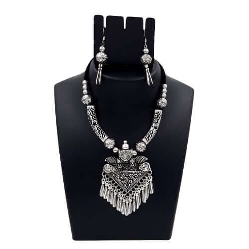 Oxidised Necklace Jewellery Set | FBK911A1 - FairyBellsKart