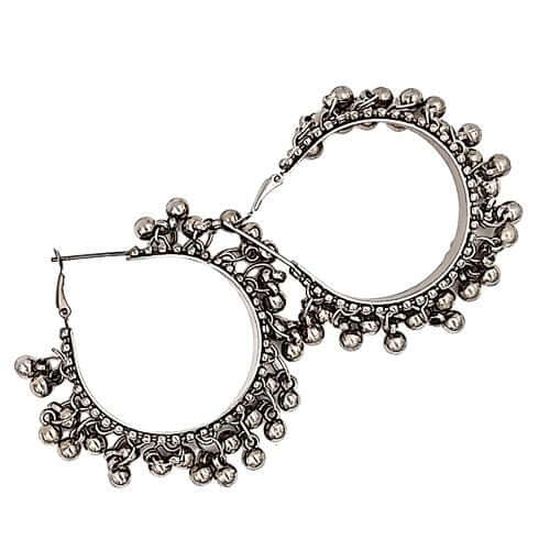 Oxidised Silver Jhumka Earrings | FBK911A2E - FairyBellsKart