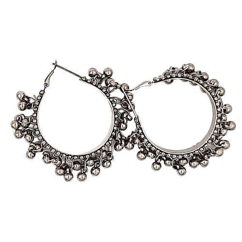 Oxidised Silver Jhumka Earrings | FBK911A2E - FairyBellsKart