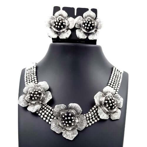Oxidised Necklace Jewellery Set | FBK911A10N - FairyBellsKart