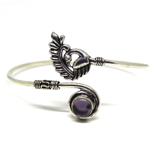 Peacock Oxidised Bracelet Jewellery with Studded Stone | FBK911B06 - FairyBellsKart