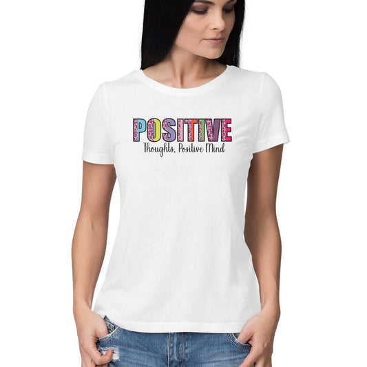 Positive Thoughts, Positive Mind | Leopard Print | Women's T-Shirt - FairyBellsKart