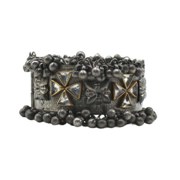 Dual Tone Oxidised Bracelet Jewellery | Kundan | FBK911B03 - FairyBellsKart