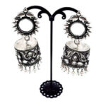 Oxidised  Mirror Earrings  with Studded Stone Jewellery | FBK911A5E - FairyBellsKart