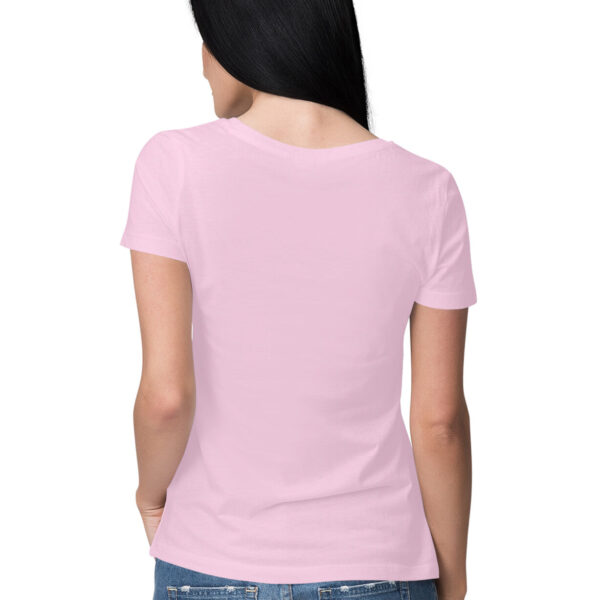 Women's Half Sleeve Round Neck Curved T-Shirt | Pink - FairyBellsKart