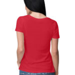 Women's Half Sleeve Round Neck Curved T-Shirt | Red - FairyBellsKart