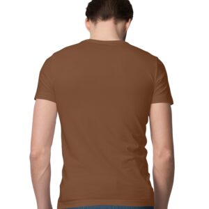 Men's Half Sleeve Round Neck Regular Fit T-Shirt | Coffee Brown - FairyBellsKart