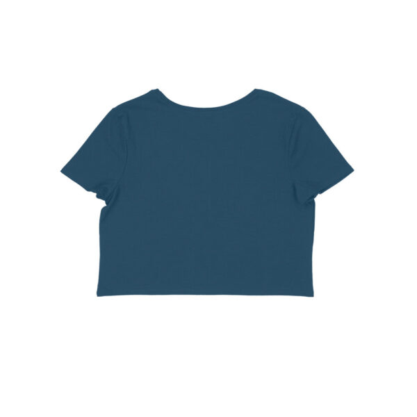 Women's Half Sleeve Round Neck Curved Crop Top | Navy Blue - FairyBellsKart