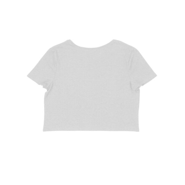 Women's Half Sleeve Round Neck Curved Crop Top | Melange Grey - FairyBellsKart