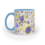 Violet Flowers Yellow Leaf | White | Mug - FairyBellsKart