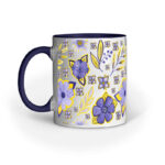 Violet Flowers Yellow Leaf | White | Mug - FairyBellsKart