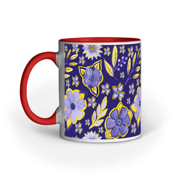 Violet Flowers Yellow Leaf | Violet | Mug - FairyBellsKart