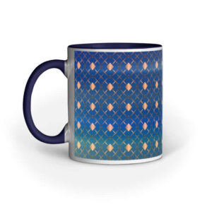 Geometric Rose Gold Pattern | Blue | Mug - FairyBellsKart