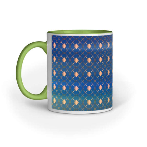Geometric Rose Gold Pattern | Blue | Mug - FairyBellsKart