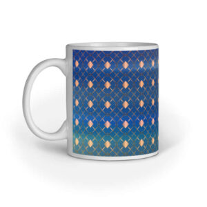 Geometric Rose Gold Pattern | Blue | Mug - FairyBellsKart