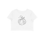 Pumpkin line art | Black | Crop Tops - FairyBellsKart