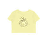 Pumpkin line art | Black | Crop Tops - FairyBellsKart