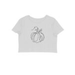 Pumpkin line art | Black | Crop Tops - FairyBellsKart